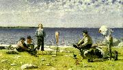 Eugene Jansson badande pojkar USA oil painting artist